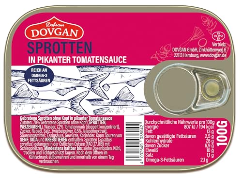 DOVGAN Sprotten mit Jalapeno in Tomatensauce 100 g DOVGAN Sprotten mit Jalapeno in Tomatensauce 100 g von Dovgan