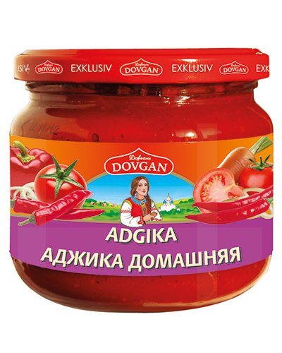 Dovgan „Adgika“ Sauce, scharf, 1 KARTON mit 12 Gläser je 380 g von Dovgan