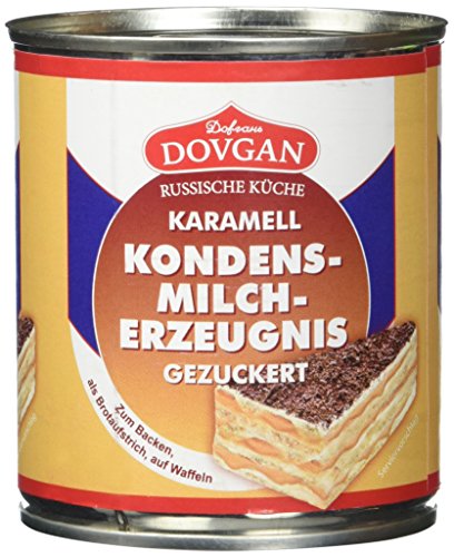Dovgan Gezuckerte Kondensmilch Karamell, 6 prozent Fett, 6er Pack (6 x 397 g) von Dovgan