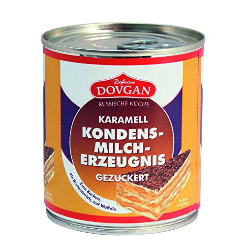 Dovgan Gezuckerte Kondensmilch Karamell, 6 prozent Fett, 6er Pack (6 x 397 g) von Dovgan