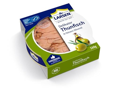 LARSEN Thunfisch geräuchert, in Olivenöl, mit transparentem Deckel MSC LARSEN Thunfisch geräuchert, in Olivenöl, mit transparentem Deckel MSC von Dovgan