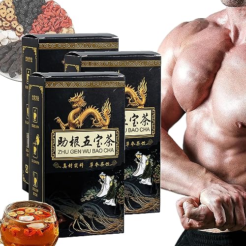 Ginseng Five Treasures Tea Kidney Tea, Kidney Tea Formula Ginseng Five Treasure Tea, Essential Chinese Herbal Tea Tonify Kidney for Men, Chinese Kidney Care Tea Bag (3pcs) von Doxenem