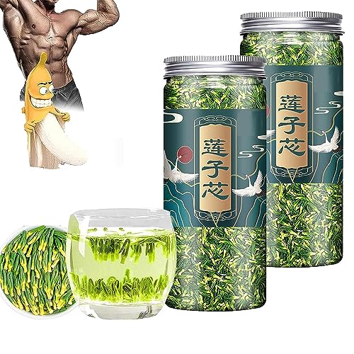 Lotus Seed Core Tea for Men,Liver and Kidney Care Tea, Liver Care Tea Conditioning Tea for Men, Men's Essentials Pure Chinese Herbal Tea, Dried Lotus Plumule Lotus Embryo Tea (2pcs) von Doxenem