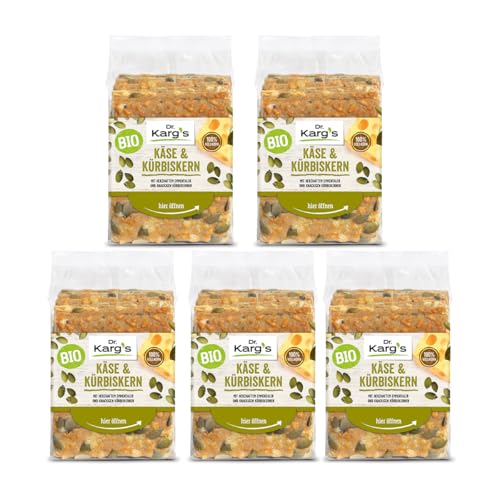 Dr. Kargs Bio Vollkorn Knäckebrot Käse und Kürbiskern 200g 5er Pack Dr. Kargs Bio Vollkorn Knäckebrot Käse und Kürbiskern 200g 5er Pack von Dr Karg