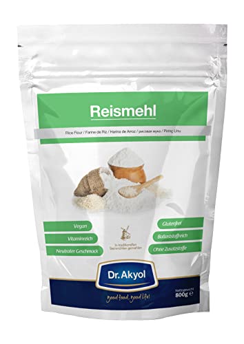Dr. Akyol Reismehl | 4kg (5x800g) |Premium Reis | Glutenfrei | Vegan | Ballaststoffreich | Brotbackmischung | Glutenfreies Mehl | Glutenfreie Lebensmittel | Mehl | Rice von Dr. Akyol