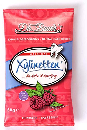 Dr. Bauer's Xylinetten Zahnpflege-Bonbons mit Xylit 60g Tüte Himbeere von Dr. Bauer's