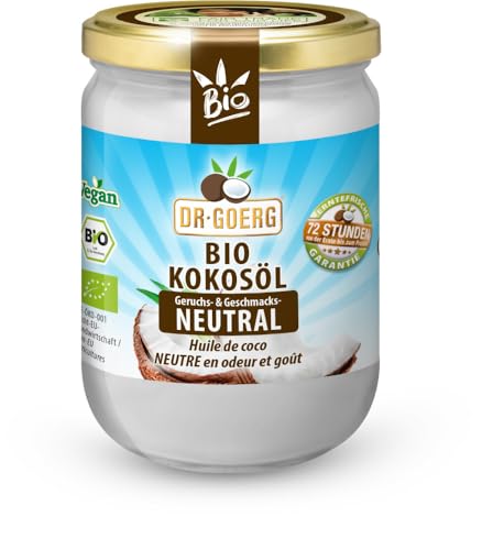 Premium Bio-Kokosöl neutral / Bio-Kokosspeisefett 6 x 500 ml von Dr. Goerg
