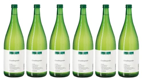 6x 1,0l - 2022er - Dr. Heger - Grauburgunder - LITER - Qualitätswein Baden - Deutschland - Weißwein trocken von Dr. Heger