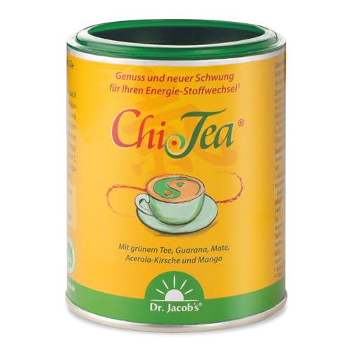 Chi-Tea 180 g Dose I Mit Grün- u. Matetee sowie grünem Kaffee I 12 wertvolle Pflanzenauszüge I Magnesium und Vitamine I Vegan, 72 Tassen von Dr. Jacob's