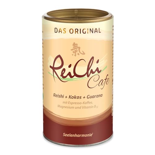 Veganer ReiChi Cafe von Dr. Jacob's I mit Reishi-Pilz I Guarana, Ginseng Extrakt I mit Magnesium, Vitamin B12, löslicher Kaffee I Vitalpilz Rei-Chi Kaffee 180 g Dose I 36 Tassen von Dr. Jacob's