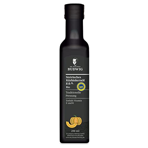 Dr. Budwig® Steirisches Kürbiskernöl Bio g.g.A. (250 ml) aus der Steiermark | Traditionelle Pressung der Kürbiskerne | Kürbiskernöl Steiermark | Öl aus Kürbiskernen | Pumpkin Seed Oil von Dr. Johanna Budwig