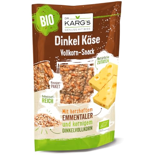 Dr. Karg’s BIO Vollkorn-Snack Dinkel Käse - knusprig, vegetarisch, Snack mit Dinkel & Käse sowie nativem Olivenöl extra, Dinkelmehl & ohne Zusatzstoffe, 10x110g von Dr. Karg