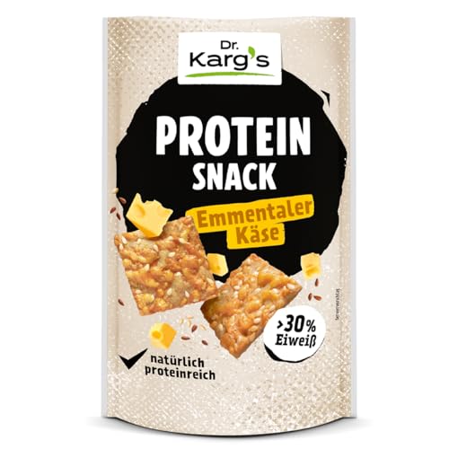Dr. Karg’s Protein-Snack Emmentaler Käse - knusprig, vegetarisch, proteinreich, mit mehr als 34% Protein & weniger Kohlenhydraten sowie würzigem Emmentaler, Proteinquelle ohne Zusatzstoffe, 14x85g von Dr. Karg