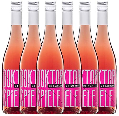 6er Weinpaket Rosé - Doktorspiele Rosé 2018 - Dr. Koehler mit VINELLO.weinausgießer | Sommerwein | deutscher Roséwein aus Rheinhessen | 6 x 0,75 Liter von Dr. Koehler