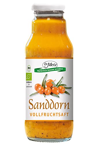 Bio Sanddorn-Vollfruchtsaft, 300 ml • aus 100% finnischen Bio Sanddornbeeren • natürlich reich an Vitamin C und E • ohne Zusätze von Dr. Metz