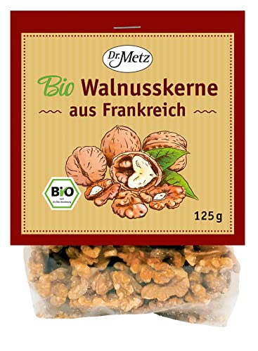 Bio Walnusskerne aus Frankreich, 125 g • reich an Omega 3-Fettsäuren und Vitamin E • traditioneller Anbau aus dem Périgord von Dr. Metz