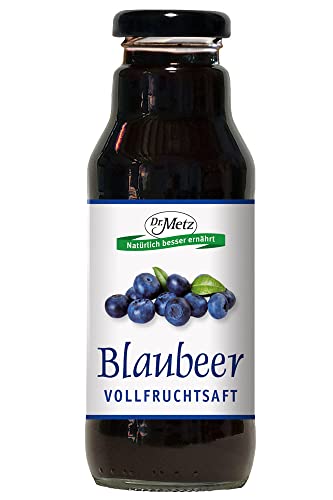 Blaubeer-Vollfruchtsaft, 300 ml • aus 100% finnischen, wilden Blaubeeren • ohne Zusätze • besonders ergiebig von Dr. Metz