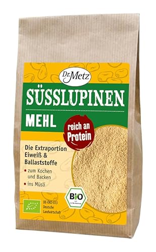 Dr. Metz Süßlupinen-Mehl reich an pflanzlichem Eiweiß - Bio - 500g von Dr. Metz