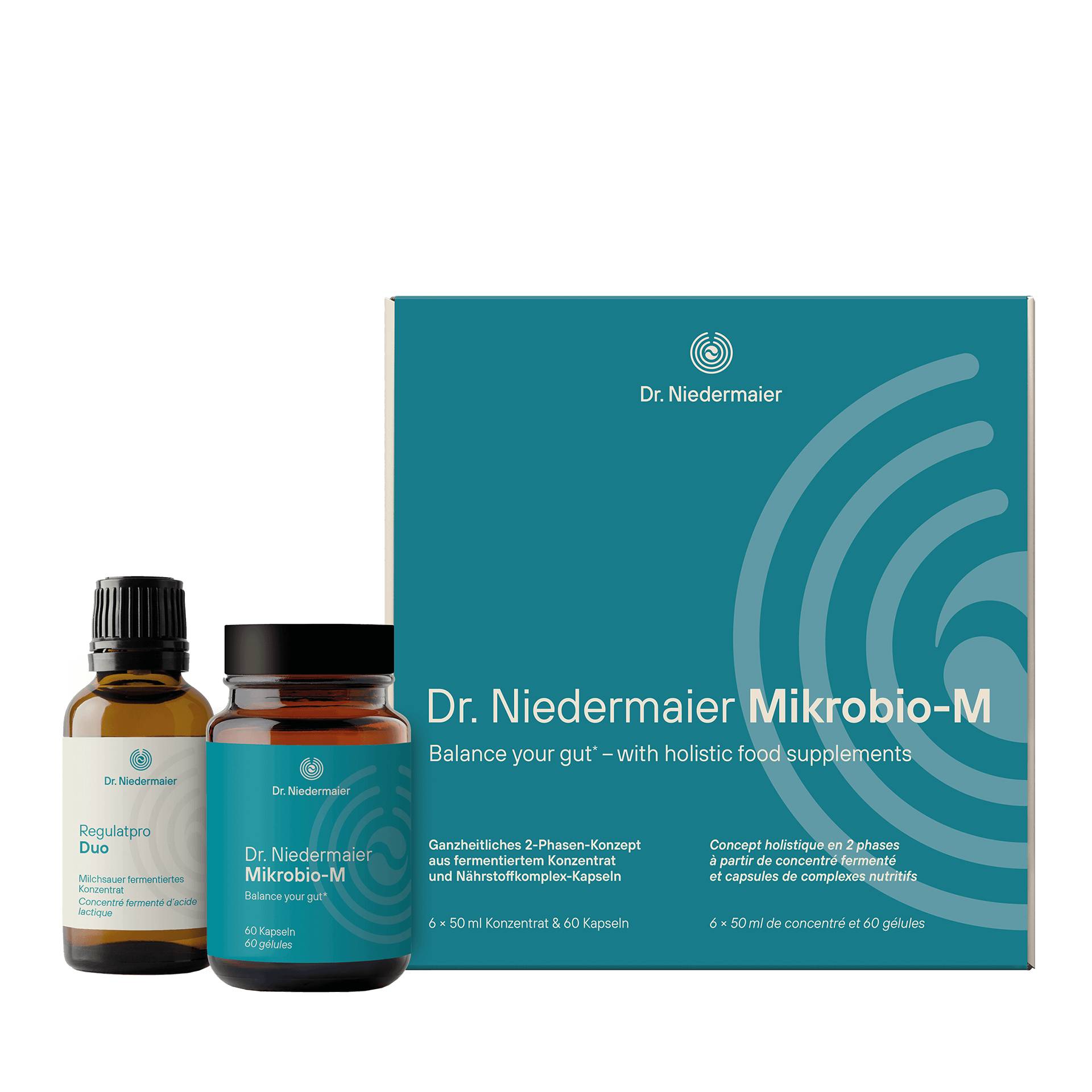Mikrobio-M 6x50ml - Ganzheitliches 2 Phasen-Konzept aus Regulatessenz® und Kapseln - vegan - Dr. Niedermaier Pharma Mikrobio-M 6x50ml - Ganzheitliches 2 Phasen-Konzept aus Regulatessenz® und Kapseln - vegan - Dr. Niedermaier Pharma von Dr. Niedermaier Pharma