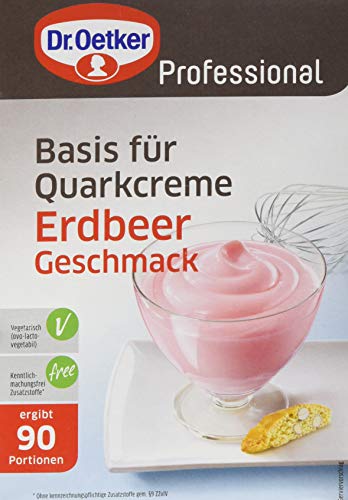 Dr. Oetker Professional Basis für Quarkcreme mit Erdbeer-Geschmack, Dessertpulver in 1 kg Packung von Dr. Oetker