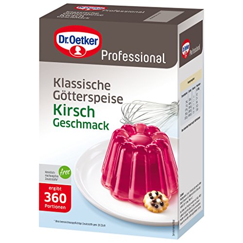 Dr. Oetker Professional Götterspeise mit Kirsch-Geschmack, Götterspeisenpulver in 1 kg Packung von Dr. Oetker