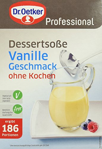Dr. Oetker Professional, Dessertsoße Vanille-Geschmack, Ohne Kochen, Soßenpulver in 1 kg Packung, 1-39-206072 von Dr. Oetker