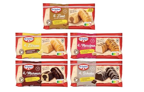 Dr. Oetker fertige kleine Kuchen im 15er Probier-Set – unsere Ein-Portion-Rührkuchen in den Sorten Marmor-, Marzipan-, Schokokuchen, Zitronenkuchen und Zimt sind ideal für zwischendurch von Dr. Oetker Vitalis