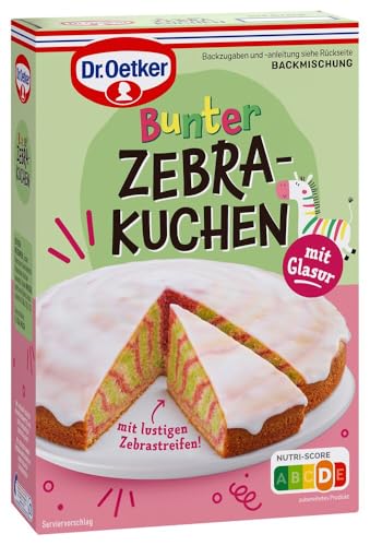 Dr. Oetker Backmischung Bunter Zebrakuchen 5er Pack– der bunte Zebrakuchen sorgt als Partykuchen auf Geburtstagen für leuchtende Augen bei Klein und Groß Dr. Oetker Backmischung Bunter Zebrakuchen 5er Pack– der bunte Zebrakuchen sorgt als Partykuchen auf Geburtstagen für leuchtende Augen bei Klein und Groß von Dr. Oetker
