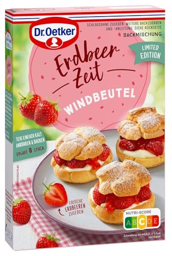 Dr. Oetker Erdbeer-Zeit Windbeutel-Backmischung, 5er Pack (5 x 170g) von Dr. Oetker