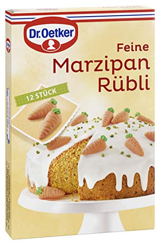 Dr. Oetker Feine Marzipan Rübli, 42 g, Halbrelief-Figuren in Möhrenform, Marzipan-Dekor zum Verzieren von Karottenkuchen, essbare Kuchen- & Tortendekoration Dr. Oetker Feine Marzipan Rübli, 42 g, Halbrelief-Figuren in Möhrenform, Marzipan-Dekor zum Verzieren von Karottenkuchen, essbare Kuchen- & Tortendekoration von Dr. Oetker