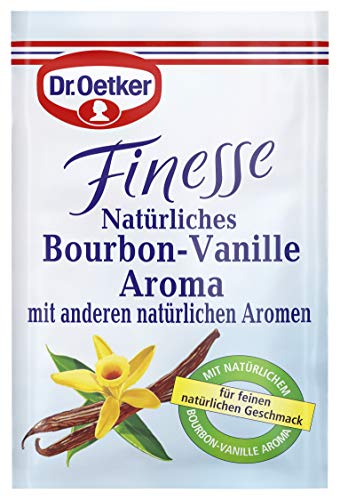 Dr. Oetker Finesse Natürliches Bourbon-Vanille Aroma 11er Pack, 11 x 2er Pack, je Beutel 5 g, Aroma für intensiven Geschmack, zum Verfeinern von Süßspeisen, Torten & Desserts, vegan von Dr. Oetker