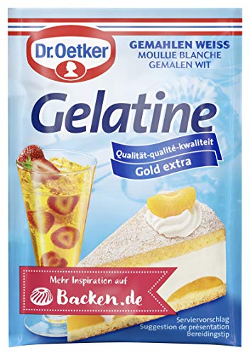 Dr. Oetker Gelatine gemahlen weiß, 3er Pack, je Tüte 9 g, Speisegelatine als Gelier- & Bindemittel beim Kochen und Backen, für Kuchen, Desserts uvm. Dr. Oetker Gelatine gemahlen weiß, 3er Pack, je Tüte 9 g, Speisegelatine als Gelier- & Bindemittel beim Kochen und Backen, für Kuchen, Desserts uvm. von Dr. Oetker