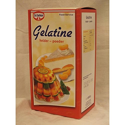 Dr. Oetker Gelatine helder - poeder 1000g Packung (klares Gelatine Pulver) von Brand New Cake