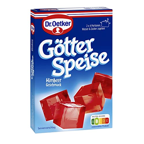 Dr. Oetker Götterspeise zum Kochen Himbeer-Geschmack 12er Pack, 12 x 26,8 g Dessertpulver für Wackelpudding mit Himbeer-Geschmack von Dr. Oetker