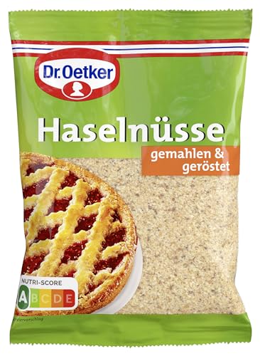 Dr. Oetker Haselnüsse gemahlen 5er Pack, 5 x 100 g Beutel, geröstete und gemahlene Haselnuss, Nüsse zum Backen von Kuchen, Torten & Desserts, verzehrfertig, vegan von Dr. Oetker