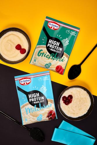 Dr. Oetker High Protein Mahlzeit 10er Probier-Set, 5x proteinreicher Milchreis und 5x Grießbrei als Hauptmahlzeit oder als Protein Snack, 10er Pack Dr. Oetker High Protein Mahlzeit 10er Probier-Set, 5x proteinreicher Milchreis und 5x Grießbrei als Hauptmahlzeit oder als Protein Snack, 10er Pack von Dr. Oetker