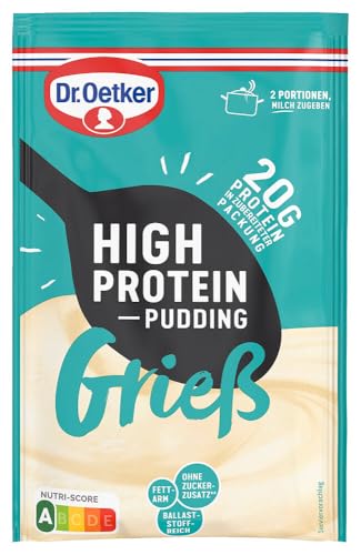 Dr. Oetker High Protein-Pudding-Pulver Grieß 10er-Set: Leckeres Dessert oder Protein Snack für den Genuss zwischendurch Dr. Oetker High Protein-Pudding-Pulver Grieß 10er-Set: Leckeres Dessert oder Protein Snack für den Genuss zwischendurch von Dr. Oetker