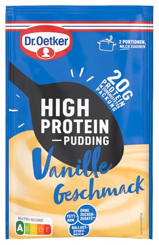Dr. Oetker High Protein-Pudding-Pulver Vanille-Geschmack 10er Set: Leckeres Dessert oder Protein Snack für den Genuss zwischendurch (10 x 55g) von Dr. Oetker