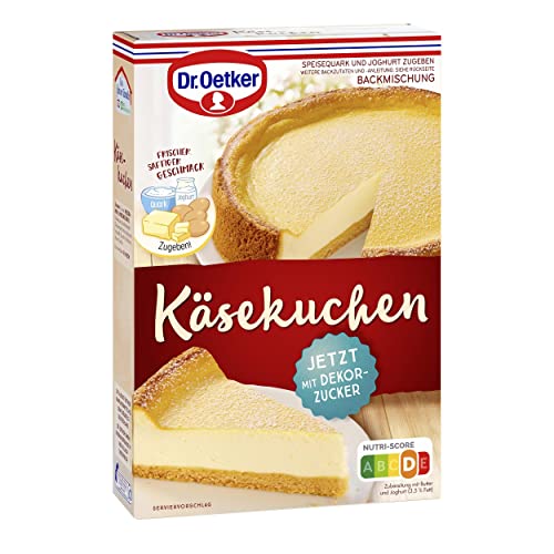 Dr. Oetker Käse Kuchen, 8er Pack (8 x 580 g), Backmischung für Käsekuchen, einfaches & gelingsicheres Backen, Backmischung für Teig und Belag für einen Käsekuchen inklusive Dekorzucker zum Dekorieren, vegetarisch von Dr. Oetker