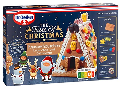 Dr. Oetker Knusper-Häuschen, Lebkuchenhaus und Dekorierset zum Basteln und Verzieren für die Weihnachtszeit - 1 x 403 g von Dr. Oetker