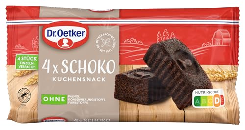 Dr. Oetker Kuchensnack Schoko 5er Pack, jeweils 4 Kuchen à 35 g, kakaohaltiger Kuchen Snack ohne Schokoladenüberzug, einzeln verpackt, ideal für unterwegs von Dr. Oetker