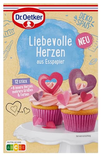 Dr. Oetker Liebevolle Herzen aus Esspapier 4er Pack, Essbare Tortendeko, Esspapier Tortendeko: Herzen mit 3D- Effekt als Muffin Deko, Cupcake Deko und Co Dr. Oetker Liebevolle Herzen aus Esspapier 4er Pack, Essbare Tortendeko, Esspapier Tortendeko: Herzen mit 3D- Effekt als Muffin Deko, Cupcake Deko und Co von Dr. Oetker