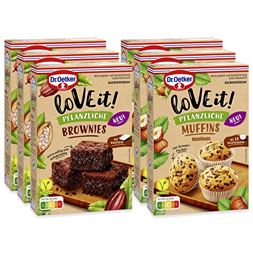Dr. Oetker LoVe it! Pflanzliche Muffins & Brownies Vegane Backmischungen 6er Probier-Set von Dr. Oetker