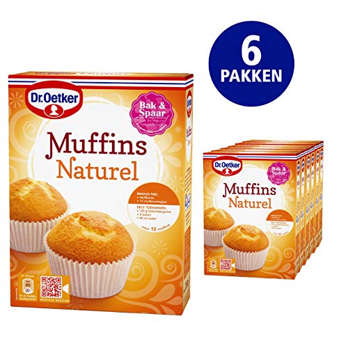 Dr. Oetker Muffins Natürliche Backmischung (6x 350g Multipack), Mischung geeignet für 12 Muffins einschließlich Muffinformen. von Dr. Oetker