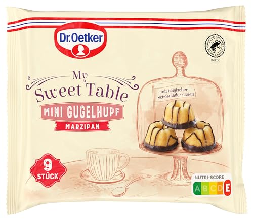 Dr. Oetker My Sweet Table Mini Gugelhupf Marzipan 5er Pack, fertiger Kuchen mit belgischer Zartbitterschokolade verziert als Gebäck für zwischendurch (5 x 135g) von Dr. Oetker