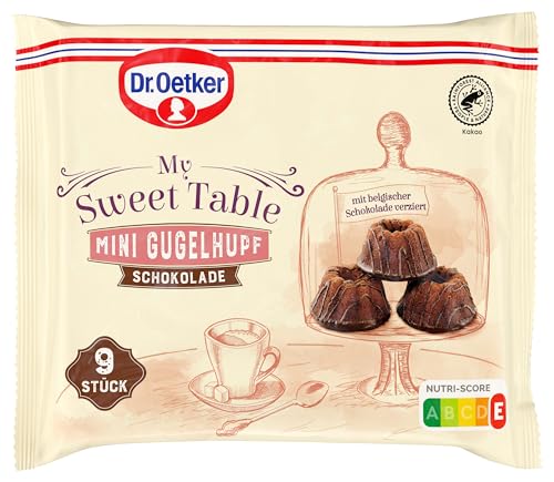 Dr. Oetker My Sweet Table Mini Gugelhupf Schoko 5er Pack, Mini Kuchen mit Schokoladenstückchen, Glasur aus belgischer Schokolade, traditionelle Gugelhupf Form, verzehrfertig (5 x 135g) von Dr. Oetker