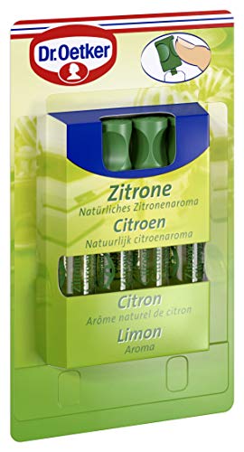 Dr. Oetker Natürliches Zitronen Aroma, 16 x 4er Pack, je Röhrchen 2 ml, flüssige Aromatropfen in wiederverschließbaren Röhrchen, zum Verfeinern von Gebäck, Süßspeisen & Desserts, vegan von Dr. Oetker