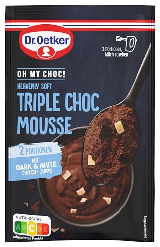 Dr. Oetker OH MY CHOC! Heavenly Soft Triple Choc Mousse | Mousse Schokolade | Mousse au Chocolat: 70 g Cremepulver für Schokoladenmousse mit Choco-Chips Dr. Oetker OH MY CHOC! Heavenly Soft Triple Choc Mousse | Mousse Schokolade | Mousse au Chocolat: 70 g Cremepulver für Schokoladenmousse mit Choco-Chips von Dr. Oetker
