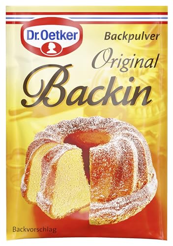 Dr. Oetker Original Backin, 18 x 10er Pack Backpulver, je Tüte 16 g, feines Backtriebmittel zum Kochen und Backen, ideal für Kuchen, Waffeln, Pizza & Co., vegan von Dr. Oetker