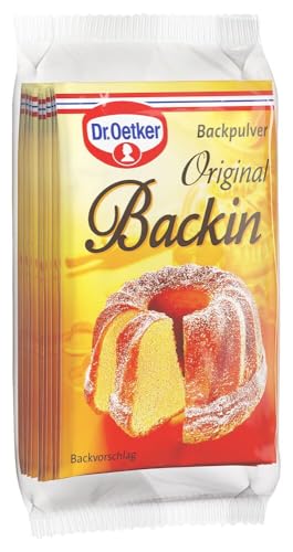 Dr. Oetker Original Backin, 18 x 10er Pack Backpulver, je Tüte 16 g, feines Backtriebmittel zum Kochen und Backen, ideal für Kuchen, Waffeln, Pizza & Co., vegan von Dr. Oetker